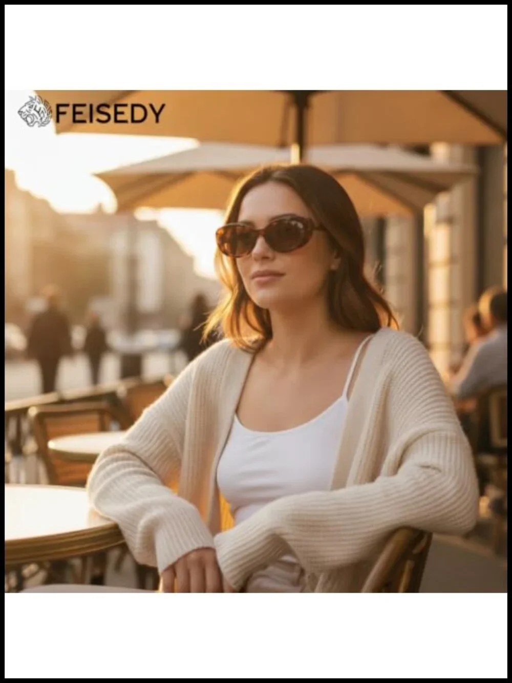 Retro Oval Cat Eye Sunglasses UV400 Protection Lightweight Plastic Frame